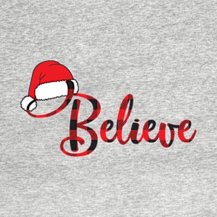 Believe In Christmas Buffalo Plaid T-Shirt